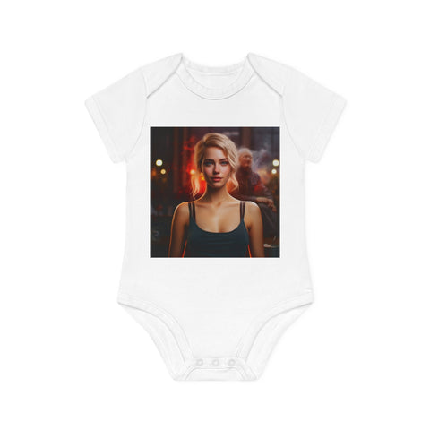 Introspective City Dusk - Baby Organic Short Sleeve Bodysuit - Globera