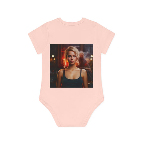 Introspective City Dusk - Baby Organic Short Sleeve Bodysuit - Globera