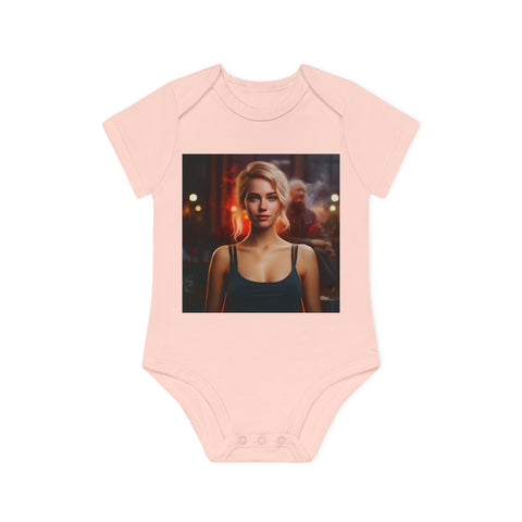 Introspective City Dusk - Baby Organic Short Sleeve Bodysuit - Globera