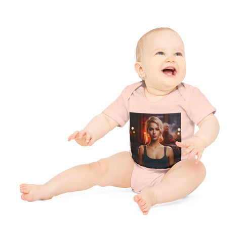 Introspective City Dusk - Baby Organic Short Sleeve Bodysuit - Globera
