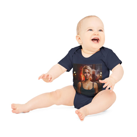 Introspective City Dusk - Baby Organic Short Sleeve Bodysuit - Globera