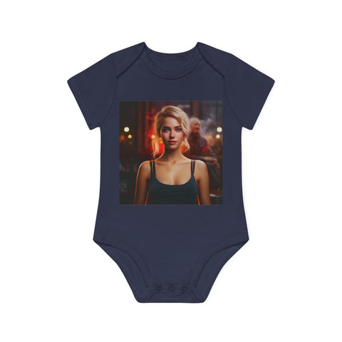 Introspective City Dusk - Baby Organic Short Sleeve Bodysuit - Globera