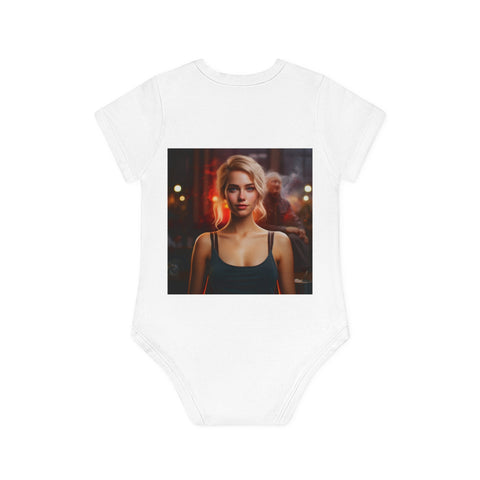 Introspective City Dusk - Baby Organic Short Sleeve Bodysuit - Globera