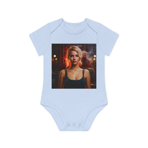 Introspective City Dusk - Baby Organic Short Sleeve Bodysuit - Globera