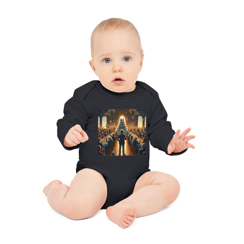 Solitary Celebration Observer - Baby Long-Sleeve Organic Bodysuit - Globera
