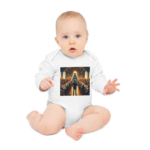 Solitary Celebration Observer - Baby Long-Sleeve Organic Bodysuit - Globera