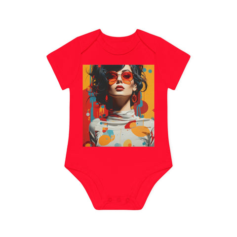Vibrant Urban Elegance - Baby Organic Short Sleeve Bodysuit - Globera