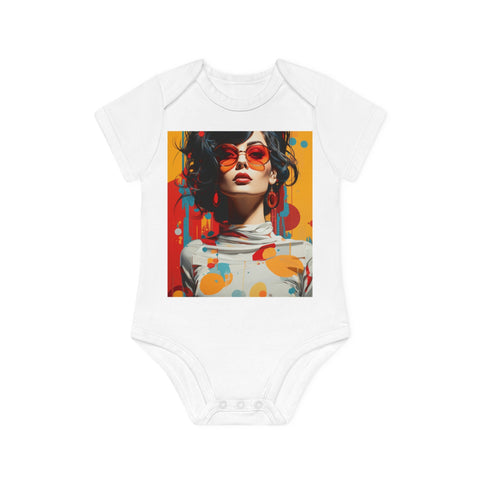 Vibrant Urban Elegance - Baby Organic Short Sleeve Bodysuit - Globera