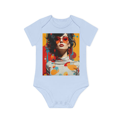 Vibrant Urban Elegance - Baby Organic Short Sleeve Bodysuit - Globera