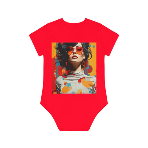 Vibrant Urban Elegance - Baby Organic Short Sleeve Bodysuit - Globera