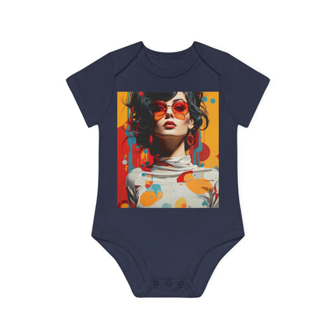 Vibrant Urban Elegance - Baby Organic Short Sleeve Bodysuit - Globera