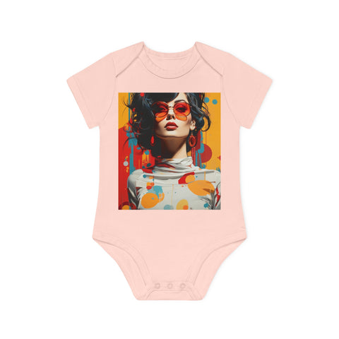 Vibrant Urban Elegance - Baby Organic Short Sleeve Bodysuit - Globera
