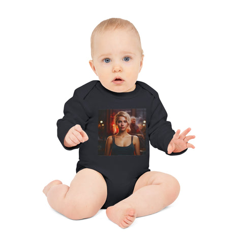 Introspective City Dusk - Baby Long-Sleeve Organic Bodysuit - Globera