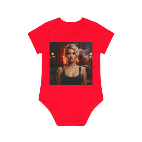 Introspective City Dusk - Baby Organic Short Sleeve Bodysuit - Globera
