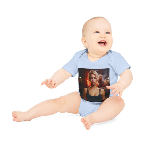 Introspective City Dusk - Baby Organic Short Sleeve Bodysuit - Globera