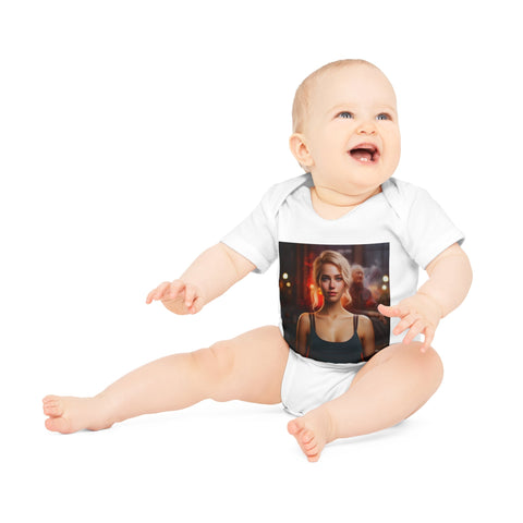 Introspective City Dusk - Baby Organic Short Sleeve Bodysuit - Globera